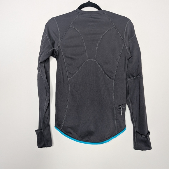 OROS Nova Performance Long Sleeve Top Small Gray Thumbhole Zip Pocket - Picture 4 of 4